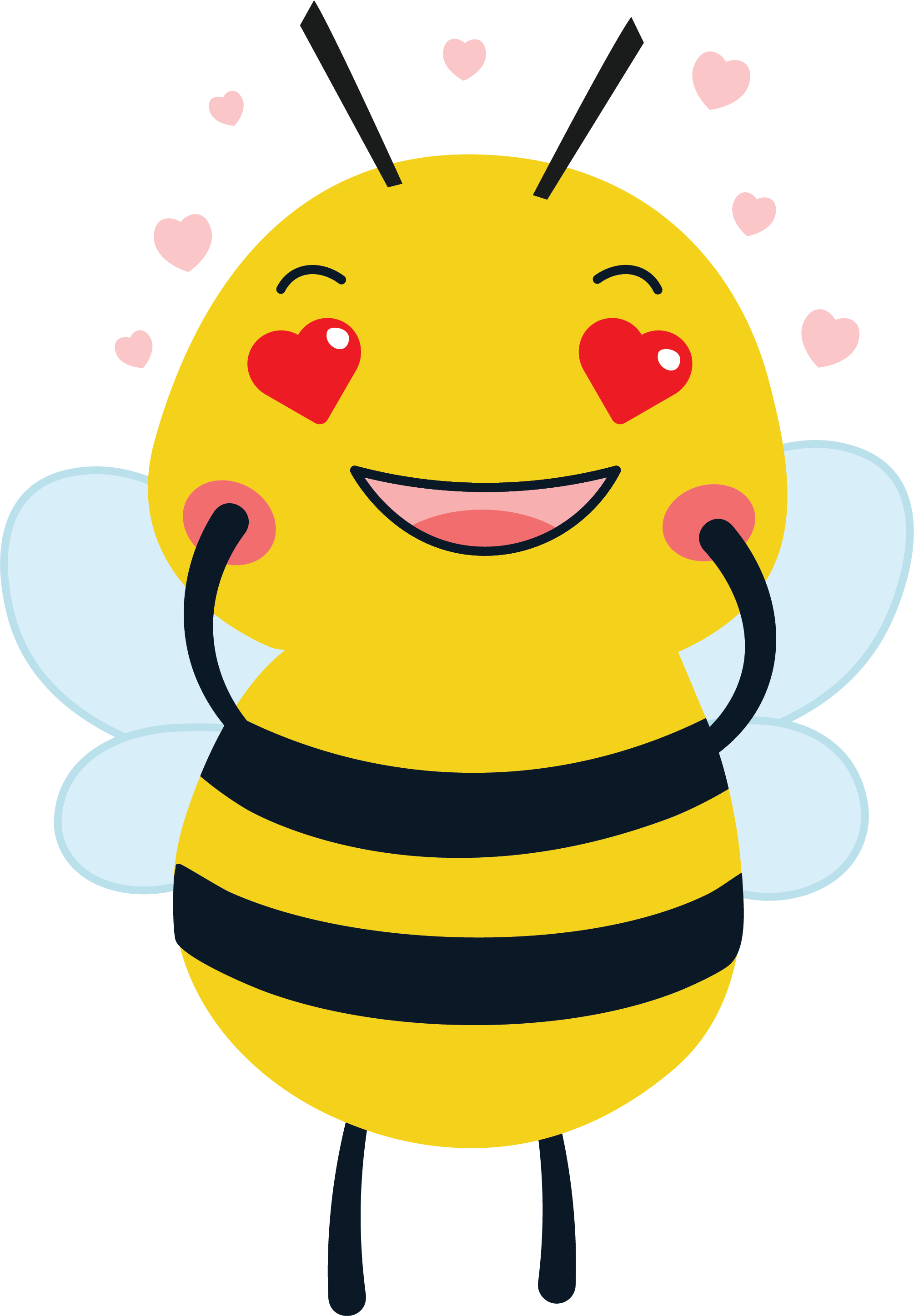 Bee with heart eyes character